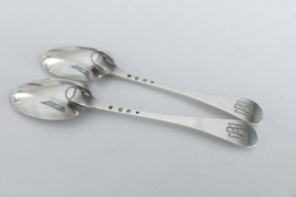 Set of Dutch second standard silver Dinner spoons - Hollands Glad - Bernardus Wanerus Roesingh, 1825