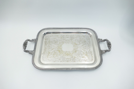Groot verzilverd dienblad met handvaten - Sheridan Silver Co. - Massachusetts, U.S.A - jaren 1950