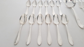 Collet Noël, Paris - Silver plated Dinner cutlery in canteen- 37-piece/12-pax. - Art Deco - Period 1930-1955
