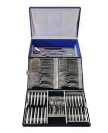 Orfevrerie J. Brille - Silver Plated Art Deco Cutlery Canteen - 91-piece/12-pax. - France, 1920-1930