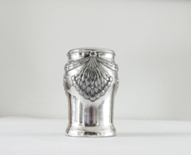 An Art Nouveau floral vase - Silver Plated Tin