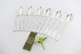 Christofle - Hemerocalle - 6 Silver Plated Diner place settings - France, 1880-1935