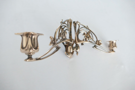 Art Nouveau Piano candleholders in polished brass - Pleyel 1890-1910