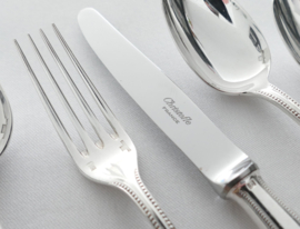 Christofle - Silver Plated Cutlery Set - Perles collection - 69-piece/10-pax.