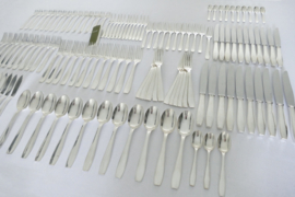 Christofle - Atlas - Silver Plated Cutlery Canteen - 149-piece/12-pax. - Luc Lanel for the Steamship S.S. Normandie - France, 1933-1949