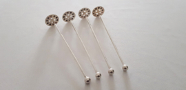 4 Silver plated Cocktail Stirrers - Herman Hooikaas, Schoonhoven - the Netherlands, c. 1950-1960