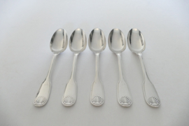 Christofle - Set of 5 silver-plated dinner spoons and dinner forks