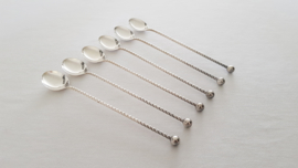 6 twisted, silverplated Ice-cream spoons - Herbert Hooikaas, Zilverfabriek Schoonhoven