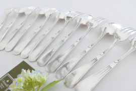 Christofle - Hemerocalle - 6 Silver Plated Diner place settings - France, 1880-1935