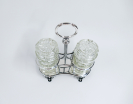 Elkington & Co. - Glass and Silver-Plate Pickle Jars on Stand  - Birmingham, 1897