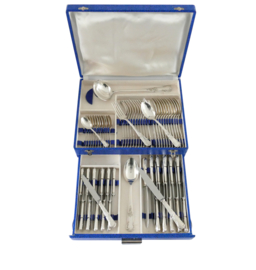 Silver Plated Cutlery Canteen - 62-piece/12-pax - Louis XV - Orfevrerie George Well, Paris - 1945-1950