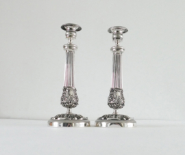Early 19th-century pair of Old Sheffield Plate Regency candlesticks - Great Brittain, 1820-1830