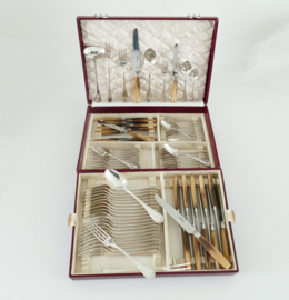 Antique Christofle Cutlery Canteen - Rubans collection - 87-piece/12-pax. - 1907-1935