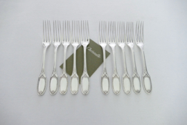 Christofle - Marie Antoinette - Set of 10 Silver Plated Dessert Forks