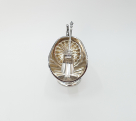 Antique English Silver Plated Sugar Bowl with Scoop – Harrison Fisher Sheffield – 1900-1925
