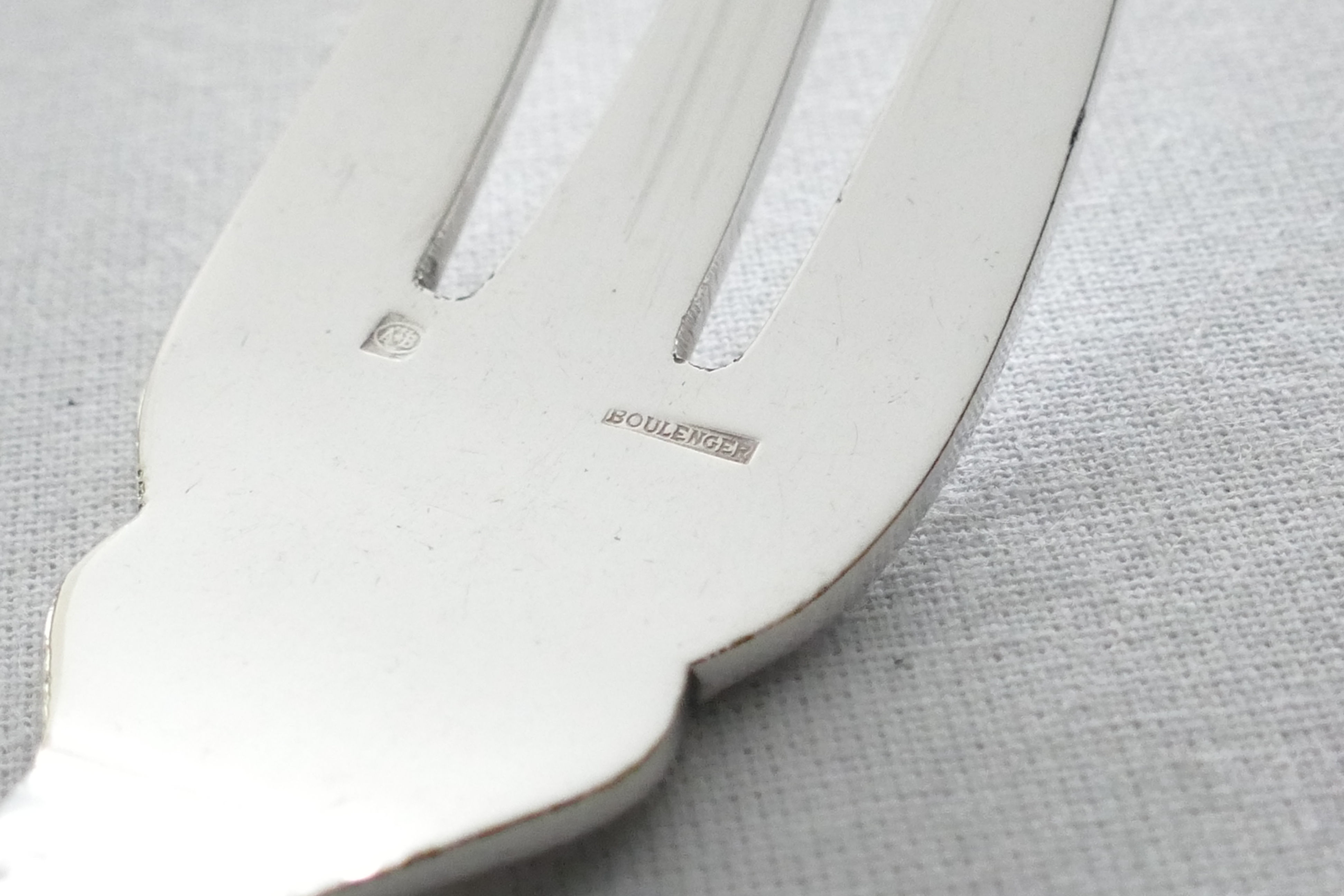 Art Nouveau Silver Plated Salad Servers - "Pavot" - Boulenger & Cie - 1898-1914