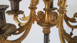 A pair of Napoleon III candelabras in Ormolu, patinated bronze and Onyx - France, 1850-1875