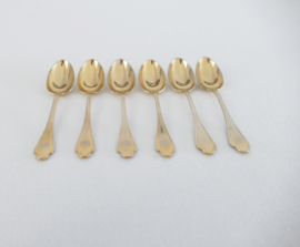 Christofle - Pompadour - 6 Gilded Espresso Spoons