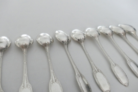 Christofle/Manufacture de L'Alfenide - 9 Silver Plated Coffee Spoons - Marie-Antoinette - France, c. 1910