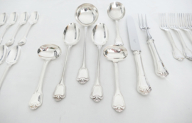 Christofle - Port Royal - Silver Plated Cutlery Canteen - 99-piece/12-pax. - Régence - France, 1980's