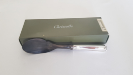 Christofle - Silver plated Caviar spoon with horn bowl - Albi - incl. Box & Christofle Pouch