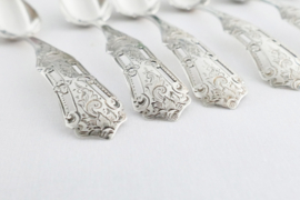 6 Silver Teaspoons by H.A. Schuss - Biedermeier - Amsterdam, 1866