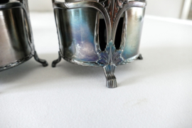 Een paar WMF Art Nouveau verzilverde flessenhouders - Duitsland, 1895-1910