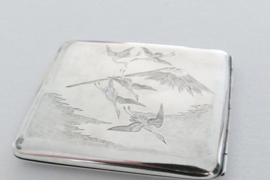 Chinese Export Silver cigarette case - Kai Tai, Beijing - 1880-1930