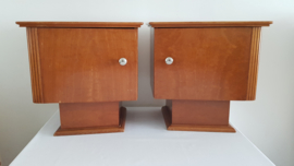 Pair of Vintage 1960's nightstands - Mahogany veneer