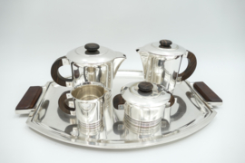 Silver Plated Art Deco Coffee and Tea Service by Ercuis & Christofle, 1937