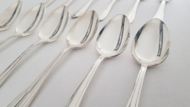 Collet Noël, Paris - Silver plated Dinner cutlery in canteen- 37-piece/12-pax. - Art Deco - Period 1930-1955