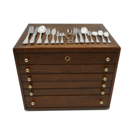 Verzilverde Art Deco bestekcassette - Boulenger & Cie. - 196-delig/12-persoons - Parijs, 1919-1938