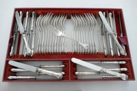 A c.1900 Louis XV Italian Estate Silver Plated 201-piece Cutlery Service for 24 – by Manufacture de L’Alfenide/Christofle & Antonio Giacché, Milan. - Italy, 1870-1920