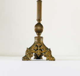Gothic Revival brass candlestick - c. 1900