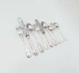 Kerkelijk verzilverd bestek van een Latijns Aartsbisschop  - Christofle – 97-delig – Chinon & Baguette - Pauselijke Staat, 1860-1868