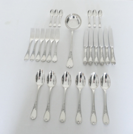 Orfevrerie Ercuis - Silver Plated Cutlery Set - "du Barry" - 25-piece/6-pax.