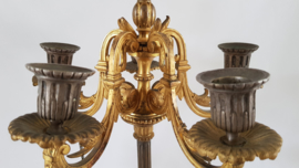 A pair of Napoleon III candelabras in Ormolu, patinated bronze and Onyx - France, 1850-1875