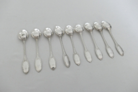 Christofle/Manufacture de L'Alfenide - 9 Silver Plated Coffee Spoons - Marie-Antoinette - France, c. 1910