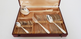 Silver Plated Cutlery Canteen in Art Deco style - 37-piece/12-pax. - Dovetail pattern - S.n.o. REX