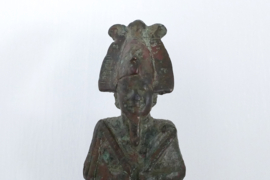 Ancient Egypt - Late Period (626-323 B.C) - Solid Bronze statuette of Osiris, god of the Underworld - height 14,7cm