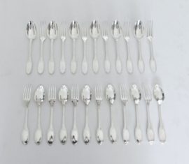 Christofle/Manufacture de L'Alfenide - Set of 12 Silver Plated Luncheon Settings- Marie-Antoinette - France, c. 1910