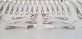 Silver plated cutlery set in Rococo/Louis XV-style - 148-piece/12-pax. - Alpaca 100 - Solingen, Germany