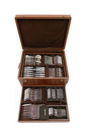Christofle - Rubans - Verzilverde Bestekcassette - 137-delig/12-persoons - Frankrijk, twintigste eeuw