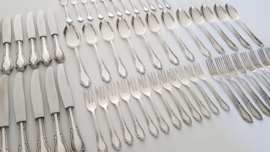Silver plated Art Nouveaux Cutlery Canteen - Jugendstil - 84-piece/12-pax. - Alpaca 100 - Germany, 1st half of the 20th century
