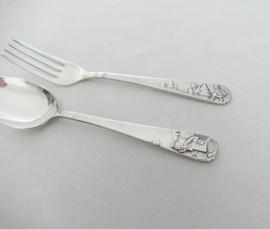 Gero - Silver Plated Children's Utensils with Fairytale decor - Red Riding Hood