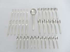 Silver Plated Art Deco Cutlery Canteen - 37-piece/12-pax - Orfevrerie Apollo - France, 1920-1940