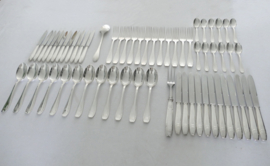 Silver-plated Art Deco Cutlery Set - 62-piece/12-pax. - Orfevrerie J. Brille - France, 1920-1930