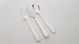Christofle - Silver plated dinner place setting (fork+spoon+knife) - Vertigo - design Andrée Putman