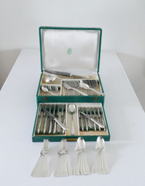 Silver Plated Art Deco Cutlery Canteen - 87-piece/12-pax. - Société Française d'Alliage de Métaux (S.F.A.M.) - France, 1926-1940