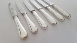 Christofle - A set of 6 luncheon/breakfast knives - Rubans - New